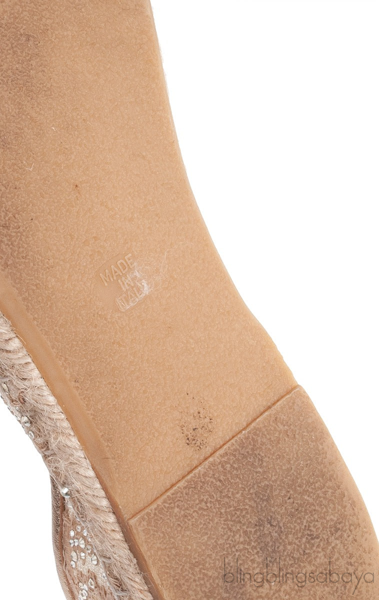 Lace Rhinestone Embellished Espadrille
