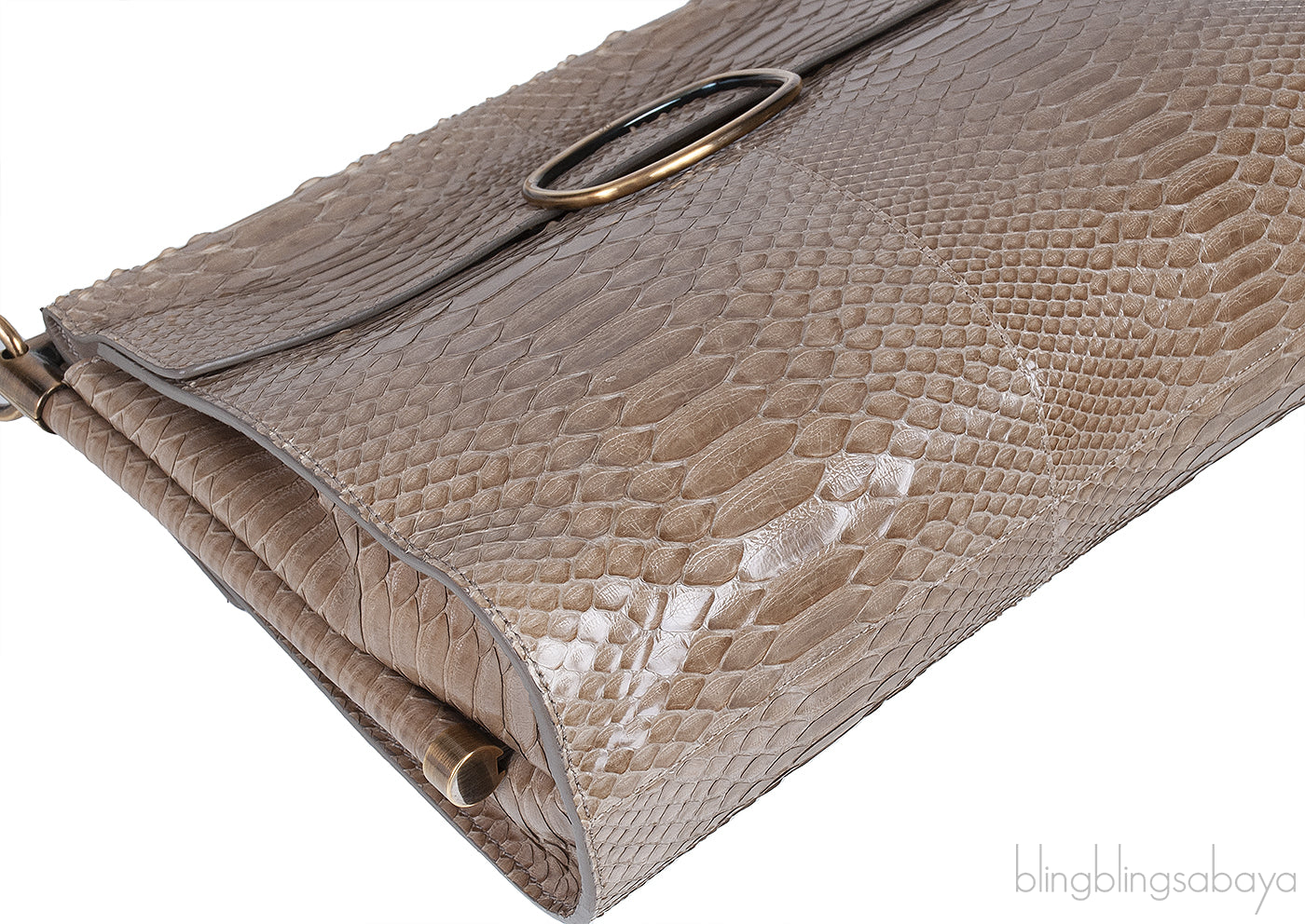 Roger Vivier Greyish Brown Python Shoulder Bag