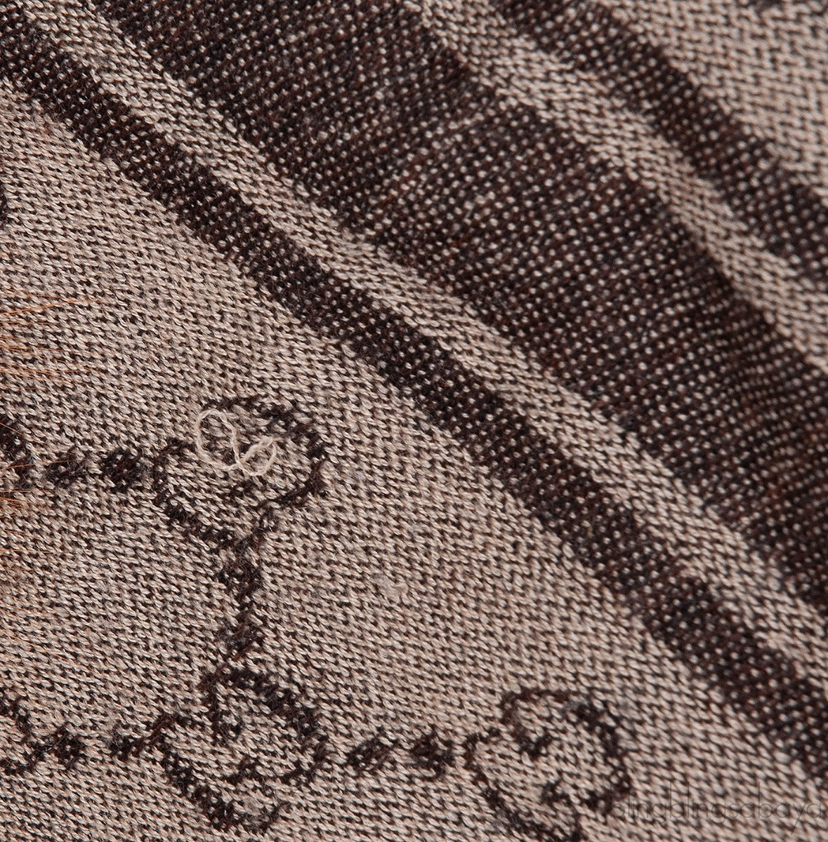 Gucci Fox Trimmed GG Patterned Stole