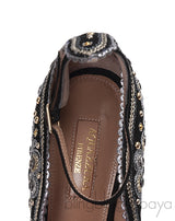 Aquazzura Black Embellished Jaipur Pumps