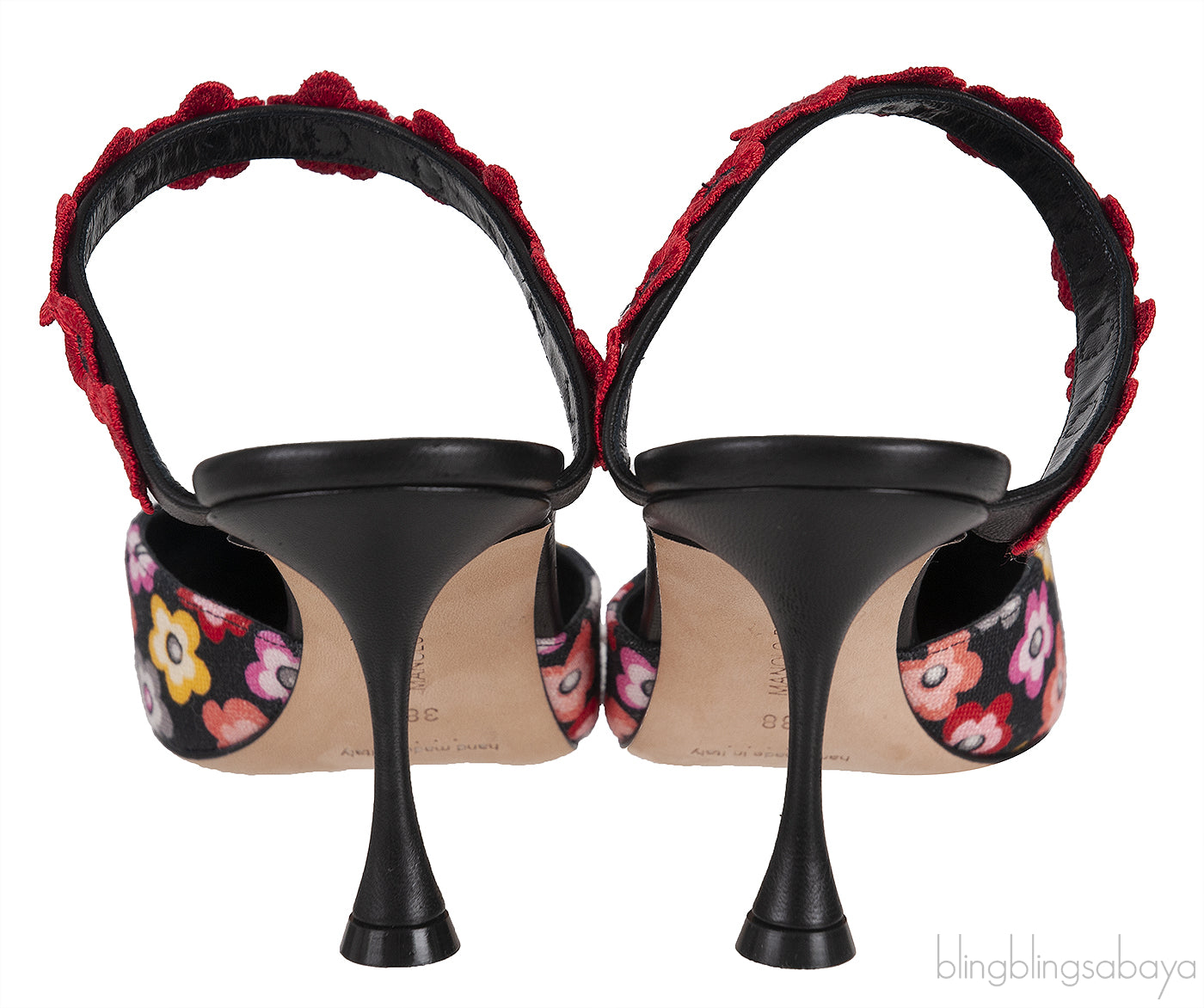 Chamaca 70 Appliquéd Floral-print Linen Mules