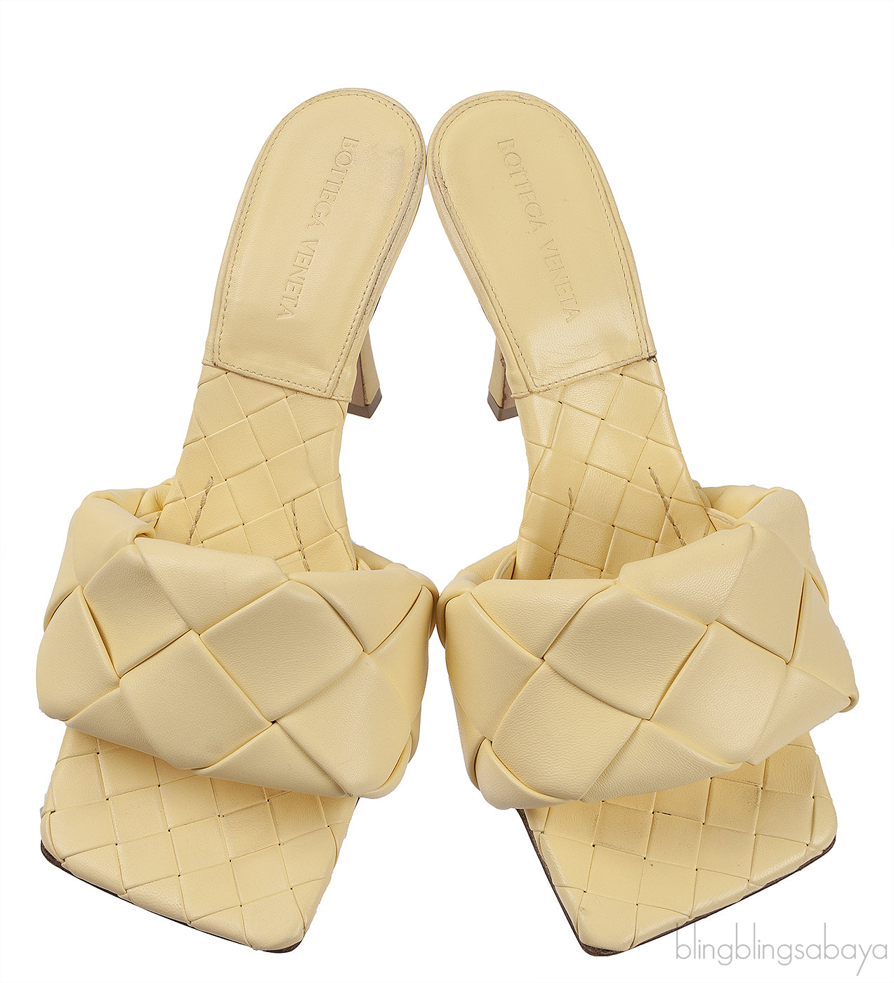 Yellow Lido Intrecciato Mules