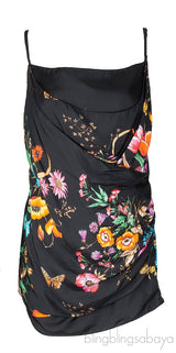 Draped Silk Floral Print Cami