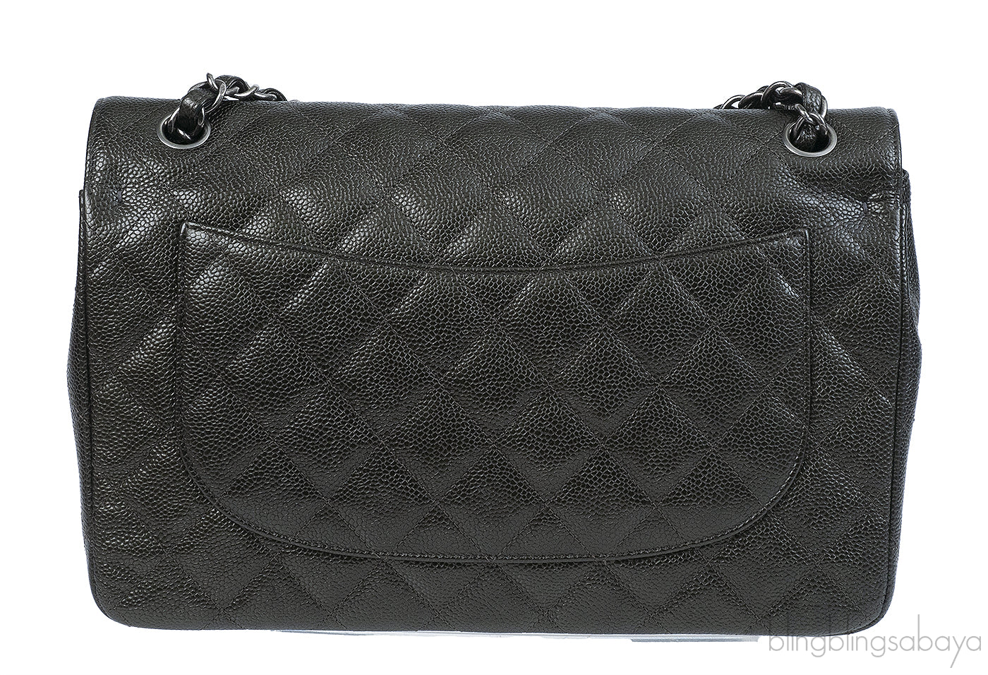 Chanel Charcoal Grey Caviar Jumbo Flap Bag
