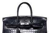 Birkin 35 Black Matte Crocodile PHW
