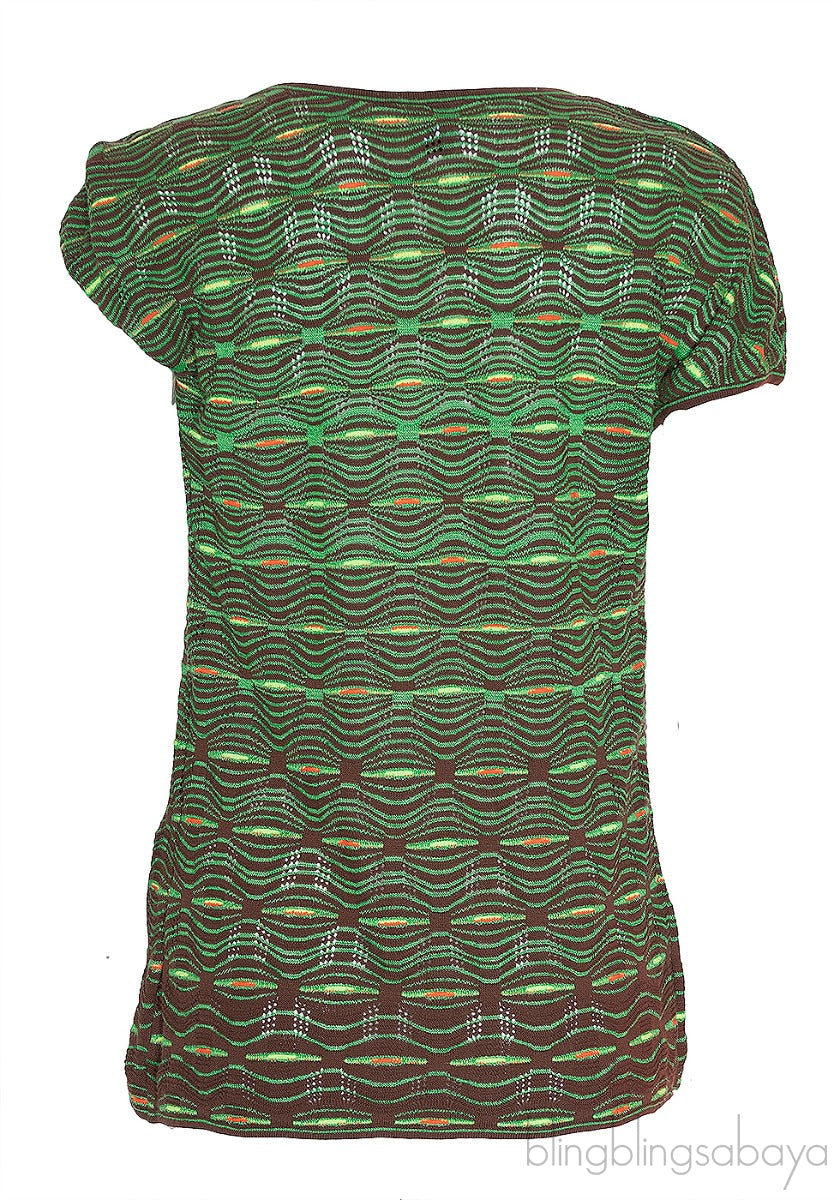 Green & Brown Stretch Blouse