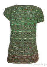 Green & Brown Stretch Blouse
