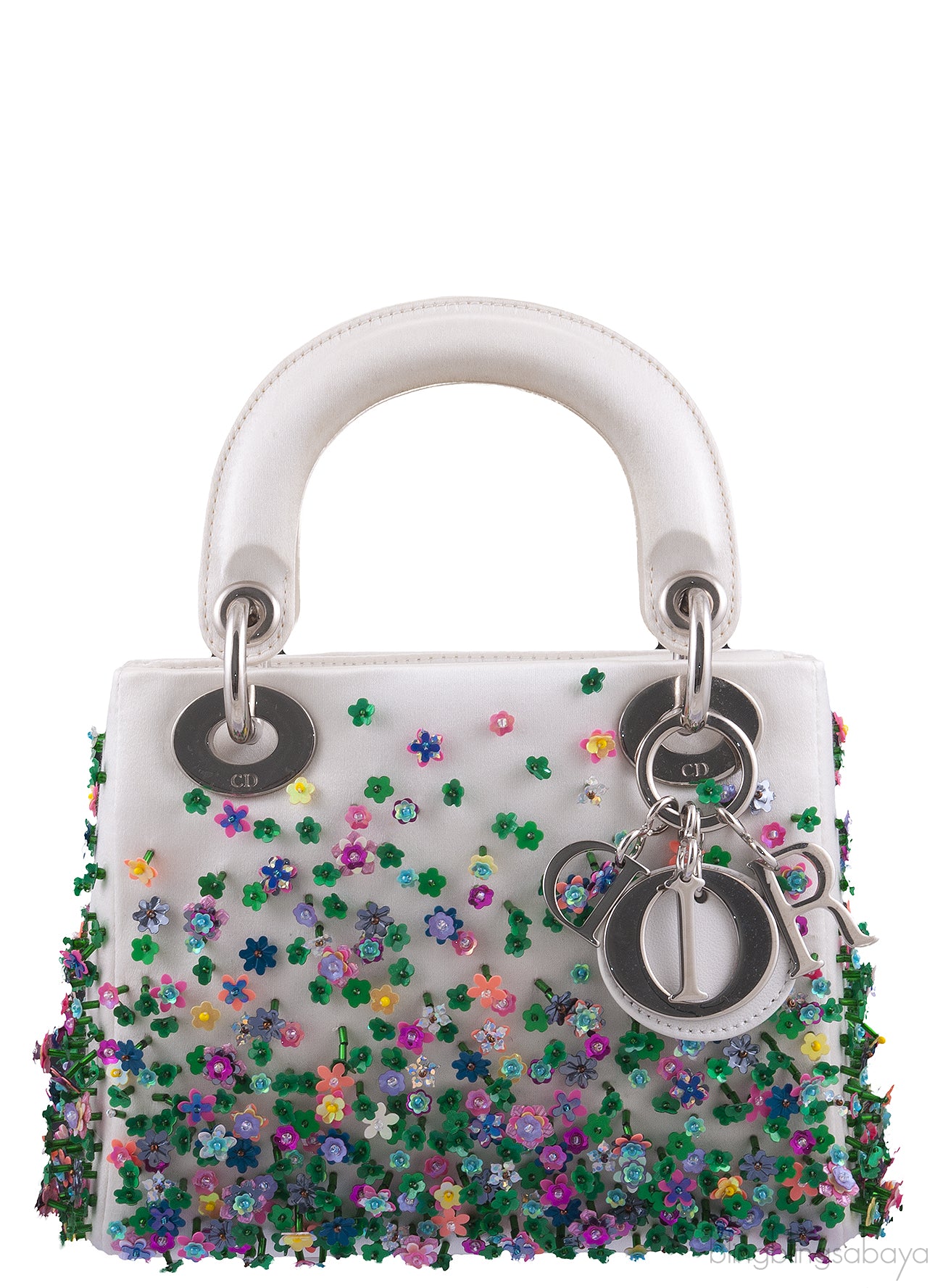 Lady Dior Micro Flower Embellished Bag