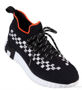 Black with Orange Flex Sneakers