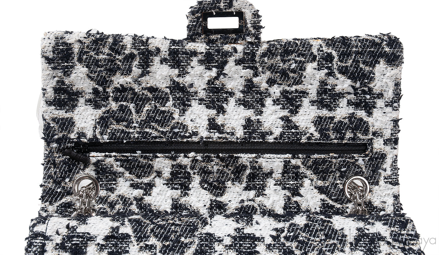 Chanel 2.55 Reissue Camellia Tweed Black and White Flap Bag