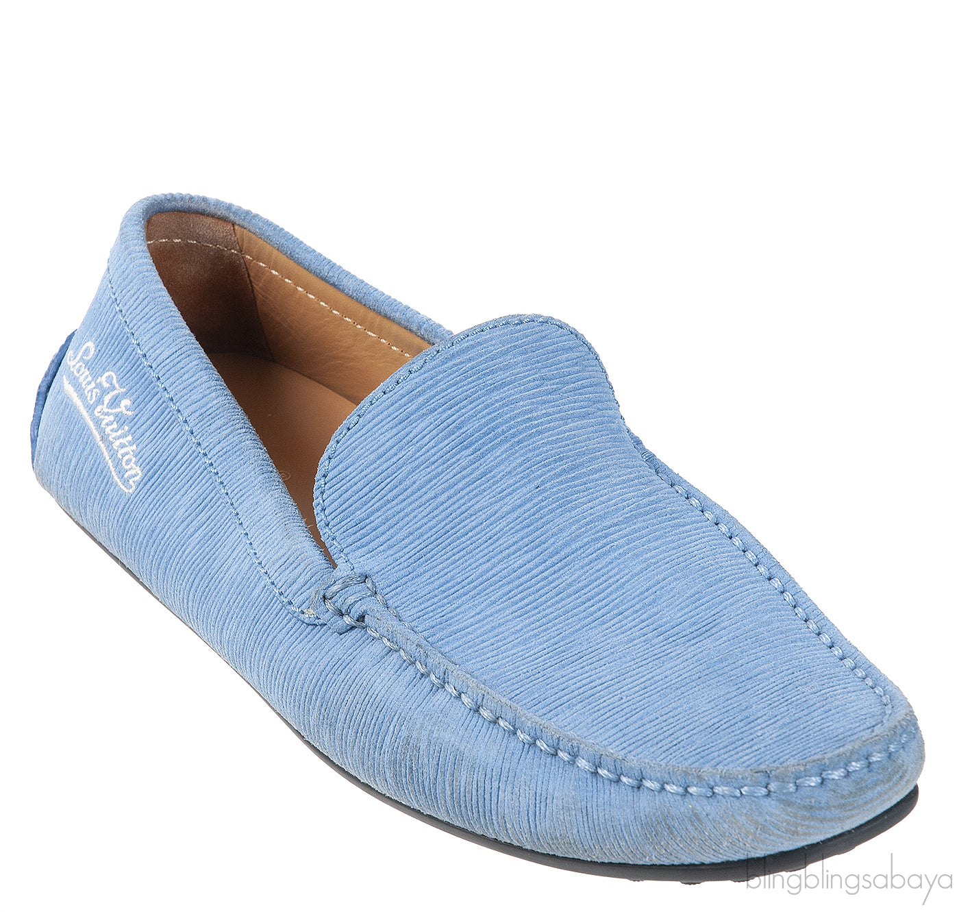 Louis Vuitton Light Blue Epi Suede Men\'s Loafer