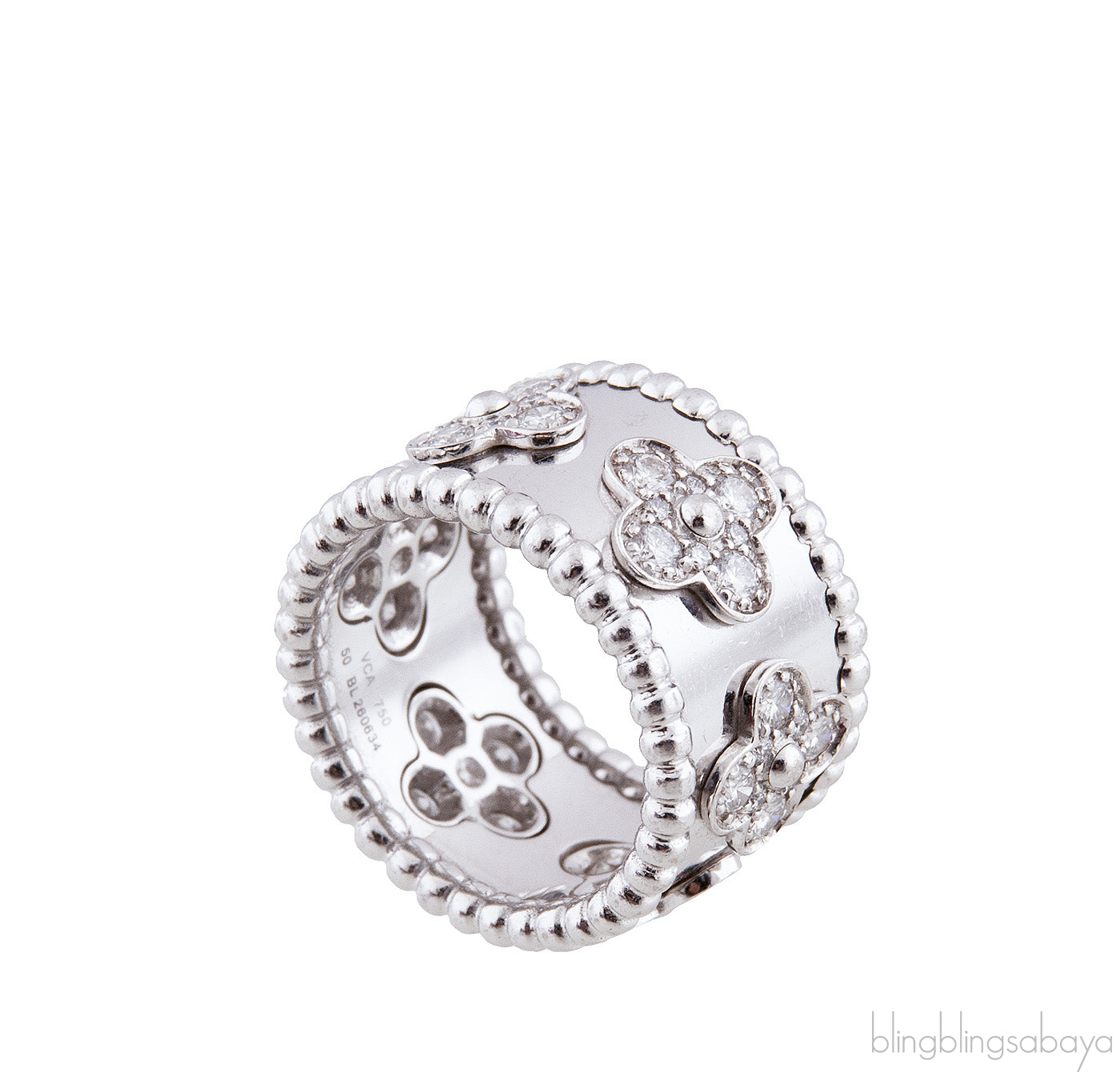 Perlée Clover Diamond Ring