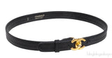 Chanel Black Caviar CC Turnlock Vintage Belt