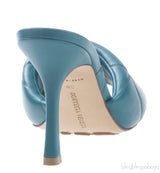 Bottega Veneta Blue Green Rubber Lido Mules 38