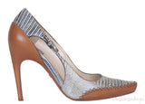 Embossed Pointed Toe Heels