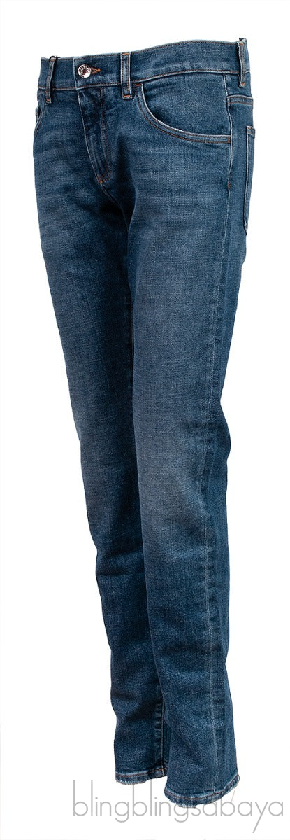 Skinny Distressed Blue Denim