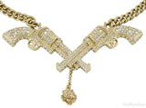 Double Gun Crystal Necklace
