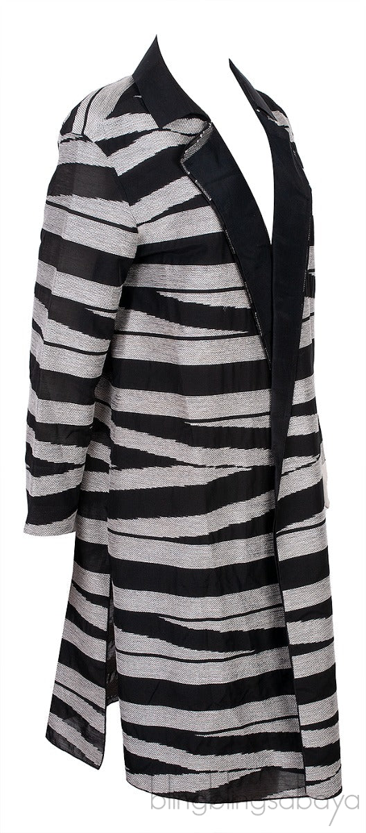 Black & Silver Open Coat
