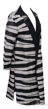 Black & Silver Open Coat