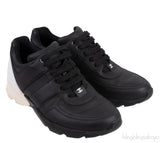 Bi-color White and Black Leather Men Sneakers