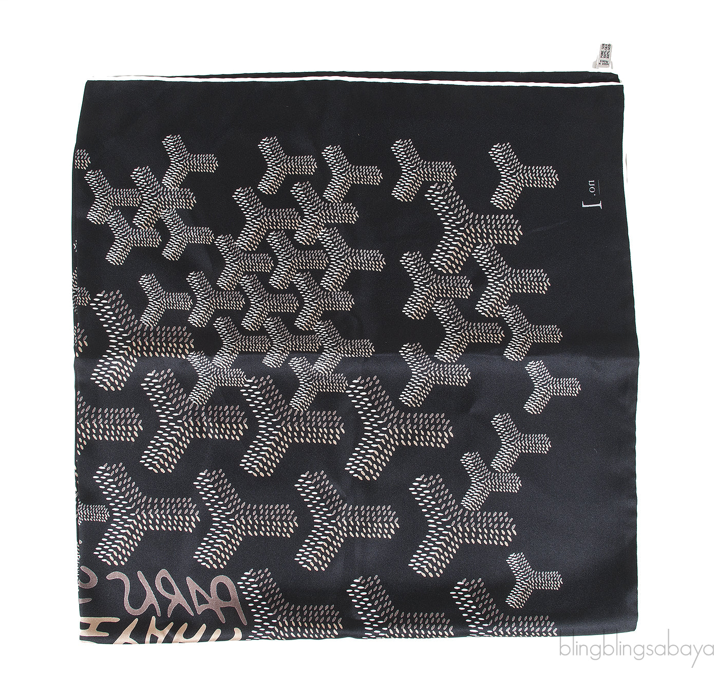 Silk Goyardine Black Scarf