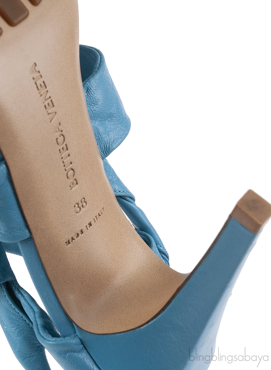 Bottega Veneta Blue Point Leather Slingback Pumps