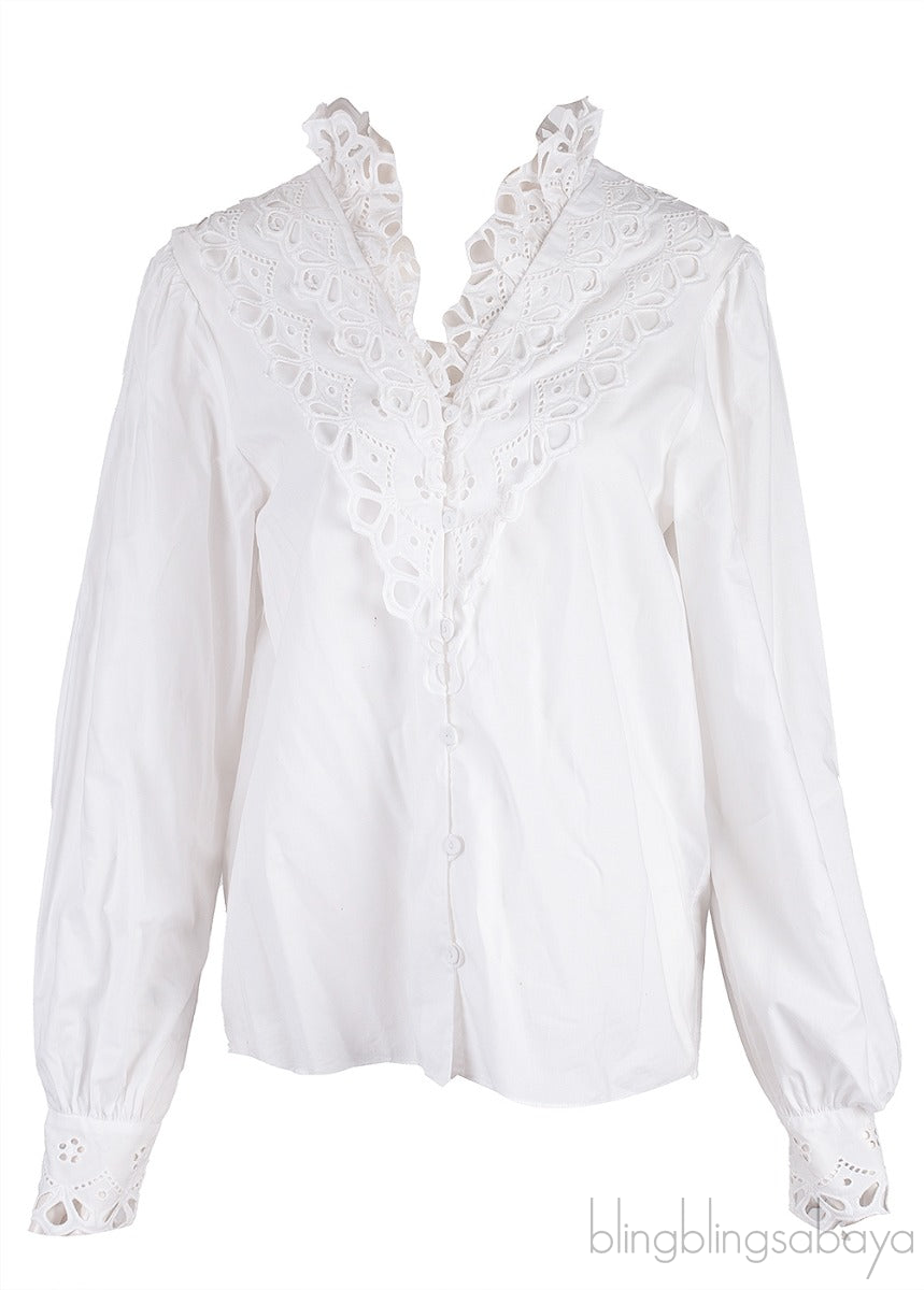 White Sandra Lace Blouse