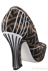 FF Motif Square Toe Pumps