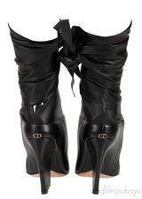 Black Dior Wrap Around Leather Boots