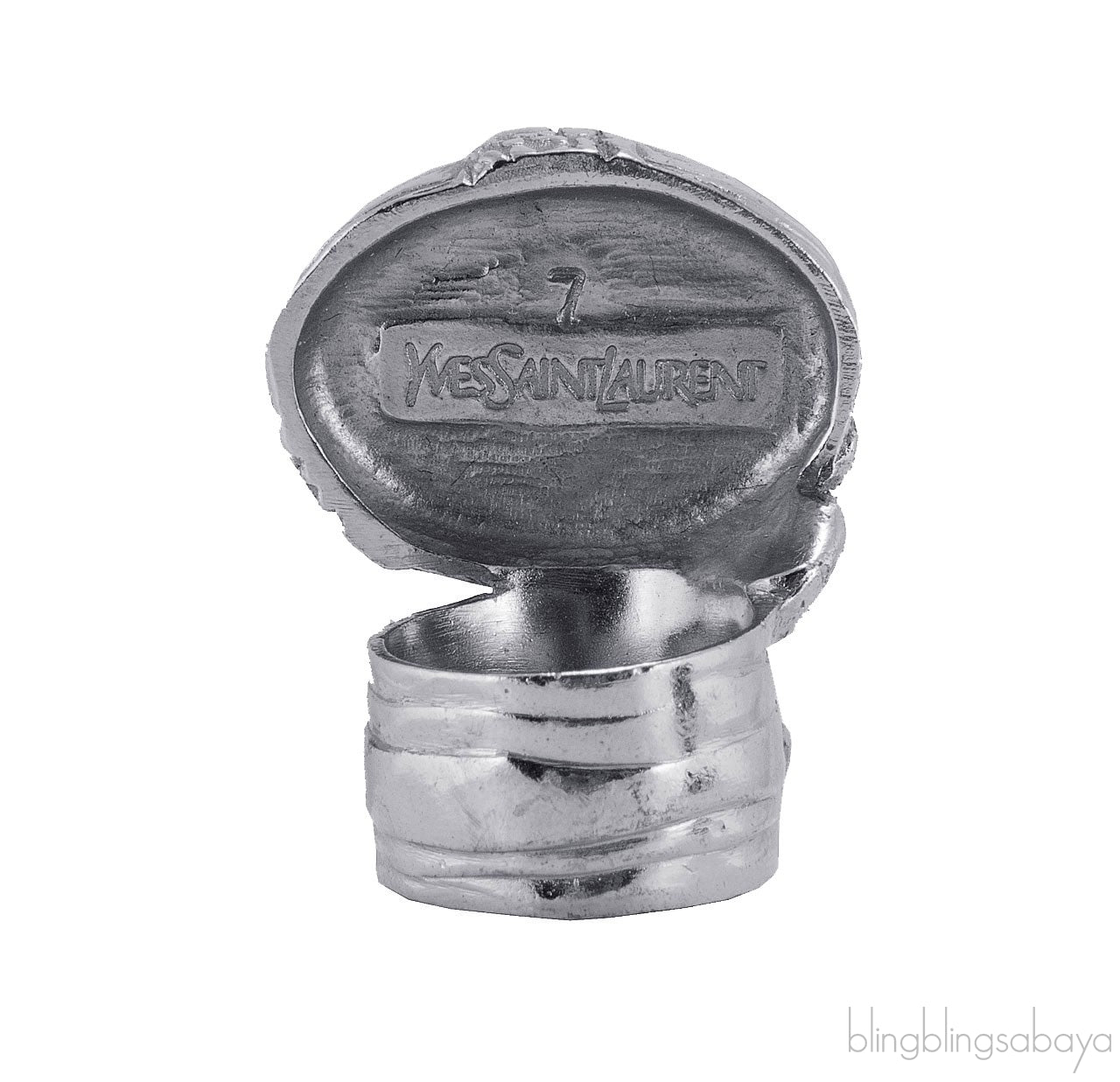 Silver & Black Arty Oval Ring