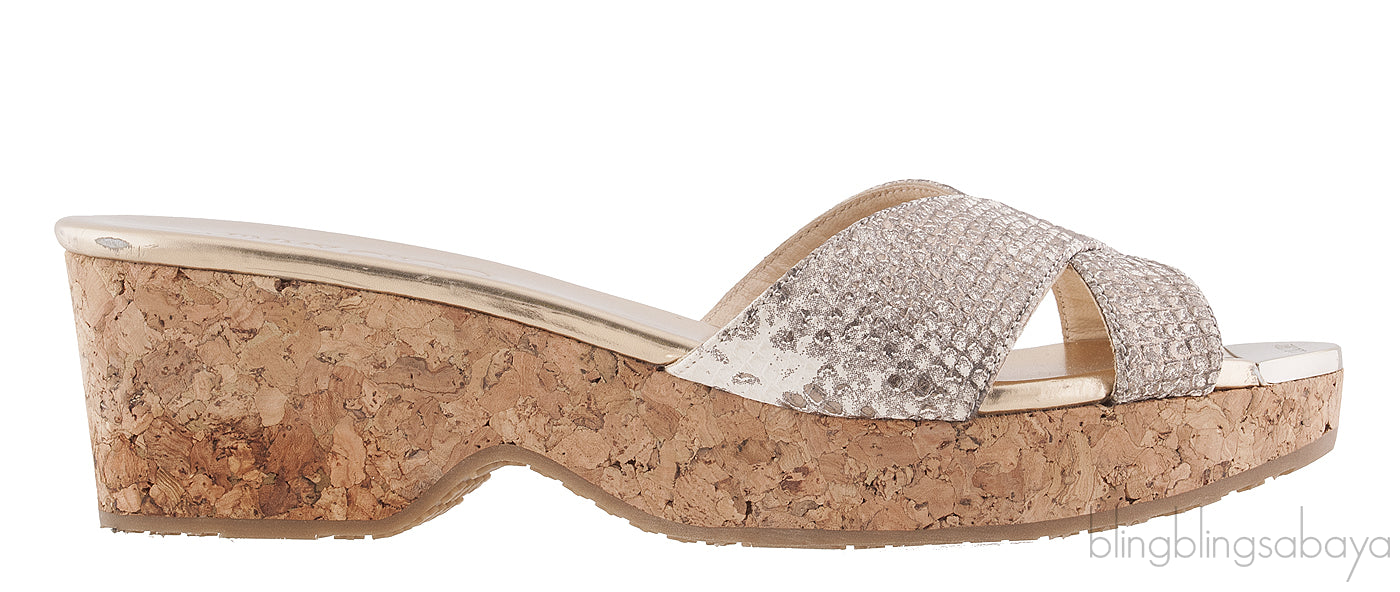 Panna Snake Print Leather Sandals