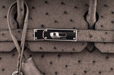 Birkin 30 Grey Tourterelle Ostrich