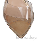 PVC Gold Pointed Toe Sandals