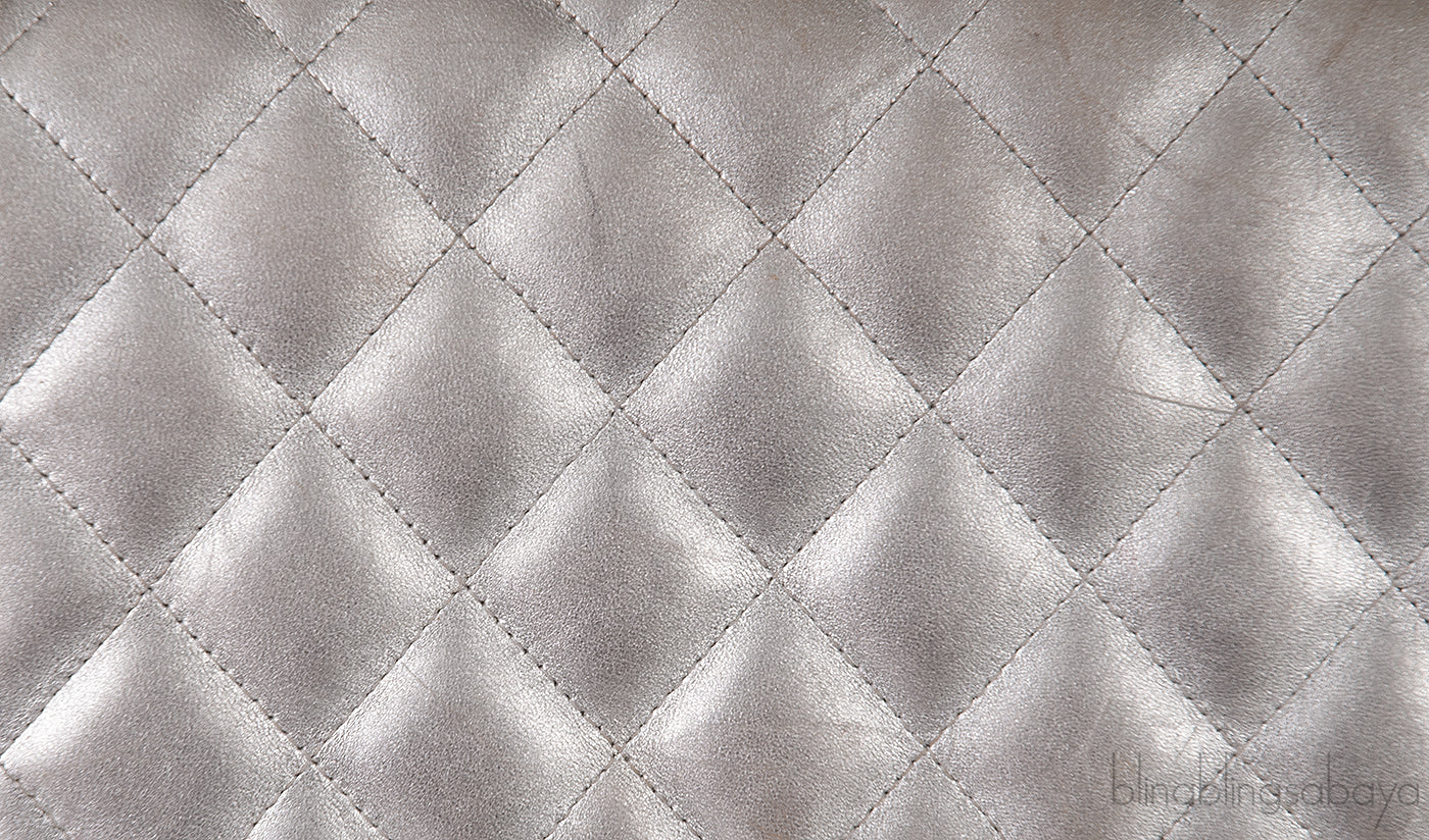 Chanel Silver Quilted Classic Jumbo Flap Bag PHW