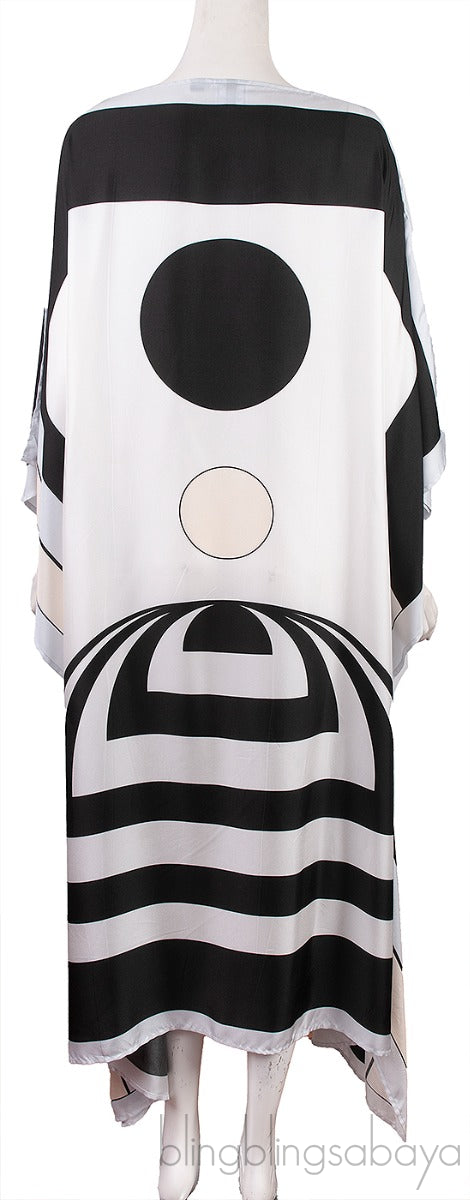 Multicolor Silk Kaftan Dress