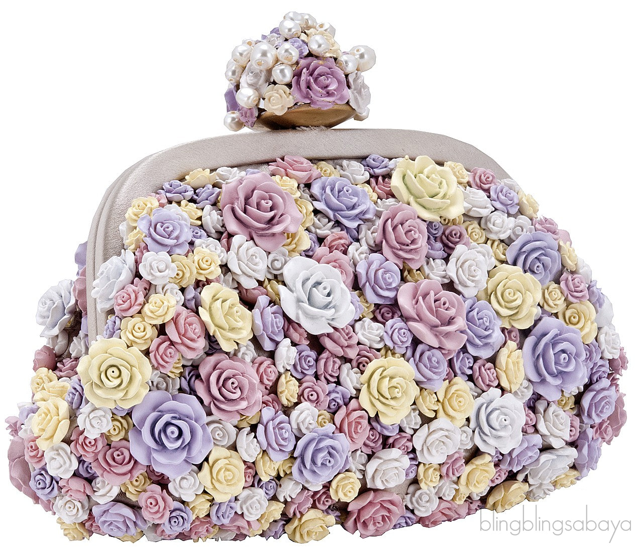 Miss Dea Floral Applique Clutch