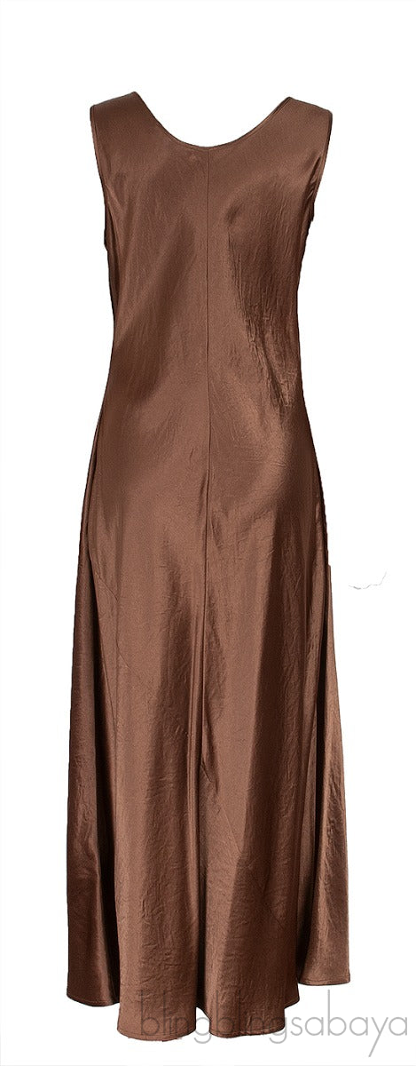 Capua Sleeveless Satin Midi Dress