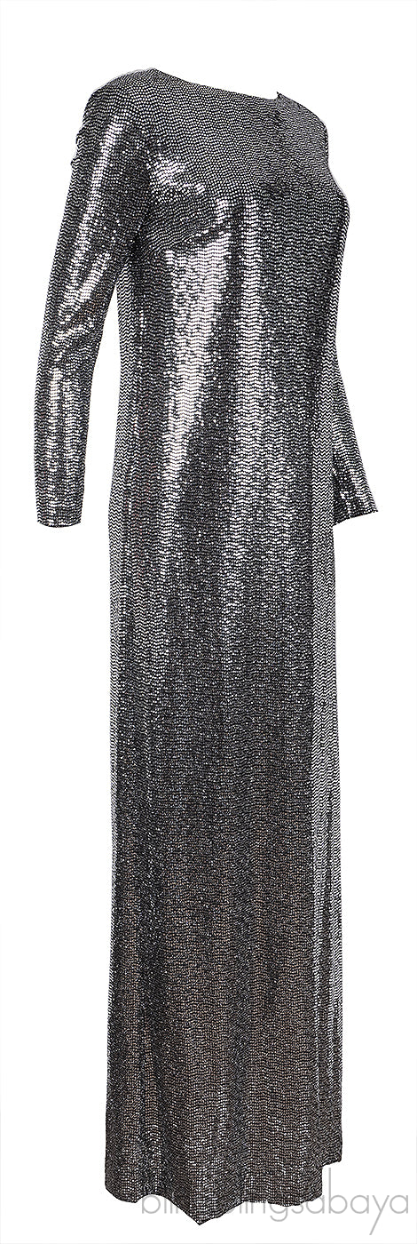 Gucci Silver Glitter Maxi Dress