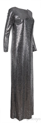 Gucci Silver Glitter Maxi Dress