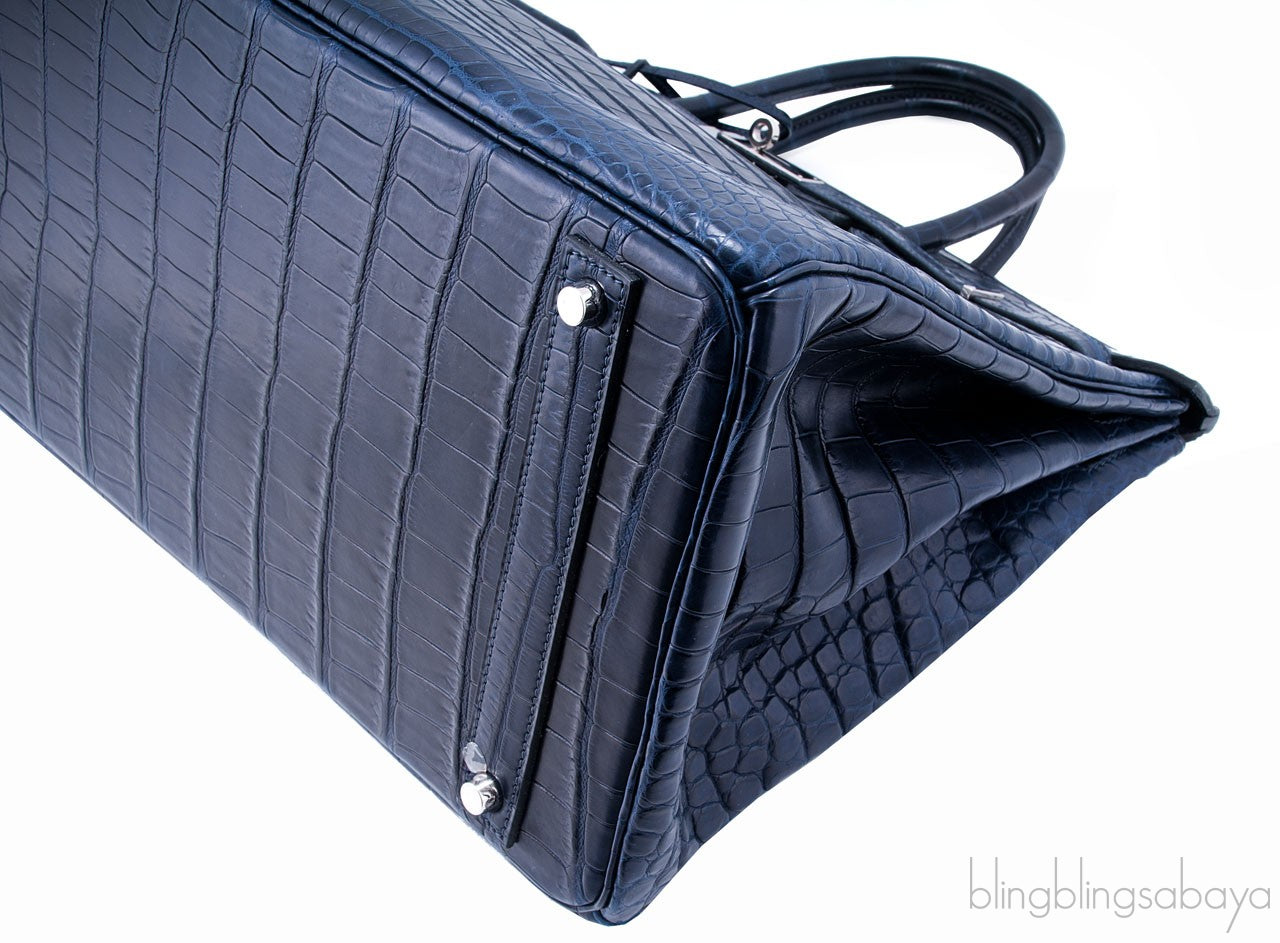 Birkin 40 Blue Abysse Matte Croco