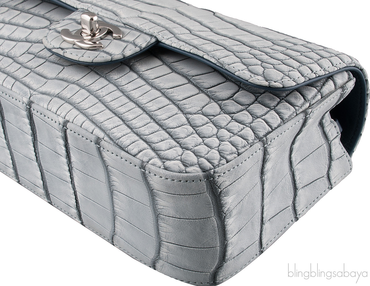 Grey Bi-Color Croc Mini Bag