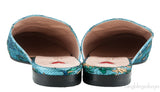 Blue Floral Lurex Princetown Sandals