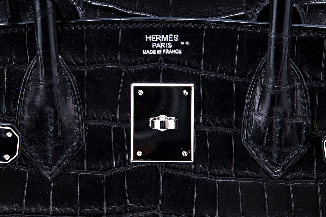 Birkin 30 Black Matte Nilo Croco