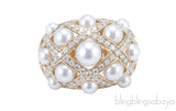 Pearl Diamond Matelasse Ring
