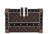 Monogram Black & White Leather Trim Petite Malle GHW