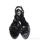 Christian Dior Black Wedge Strappy Heels