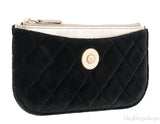 Black Quilted Velvet Pouch