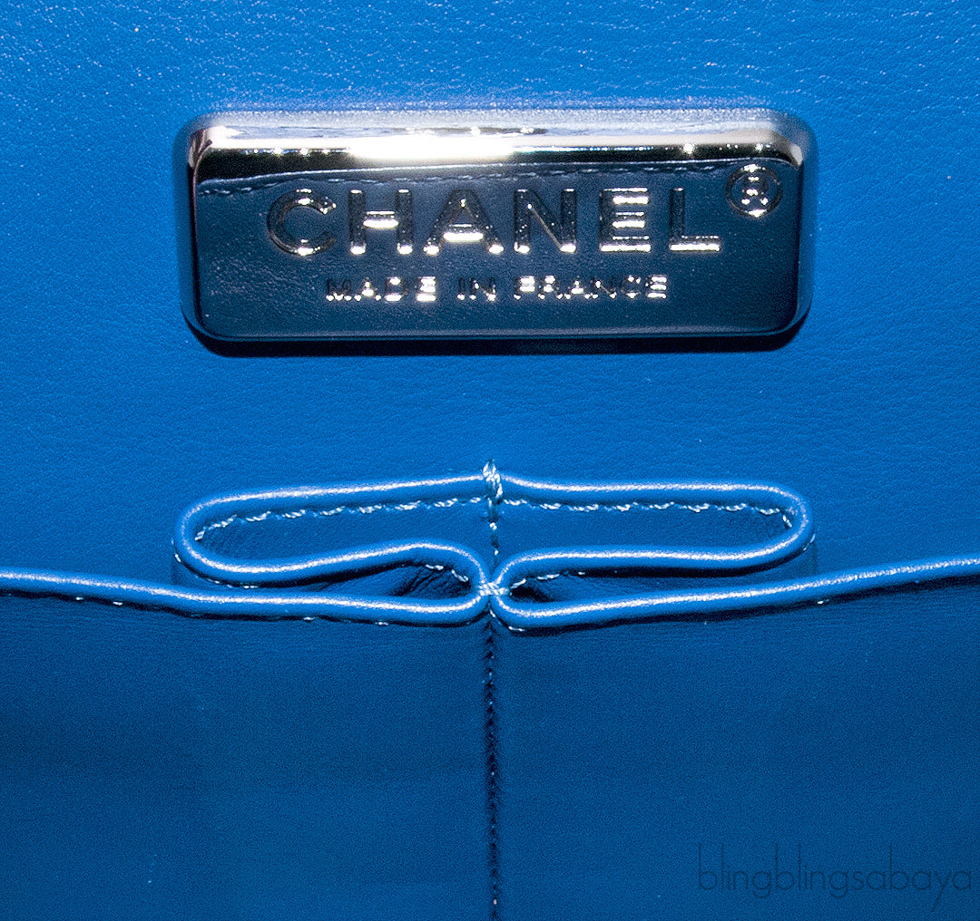 Classic Jumbo Blue Python Flap Bag