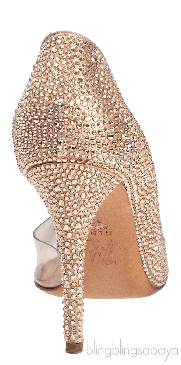 Gold Crystal PVC Heels