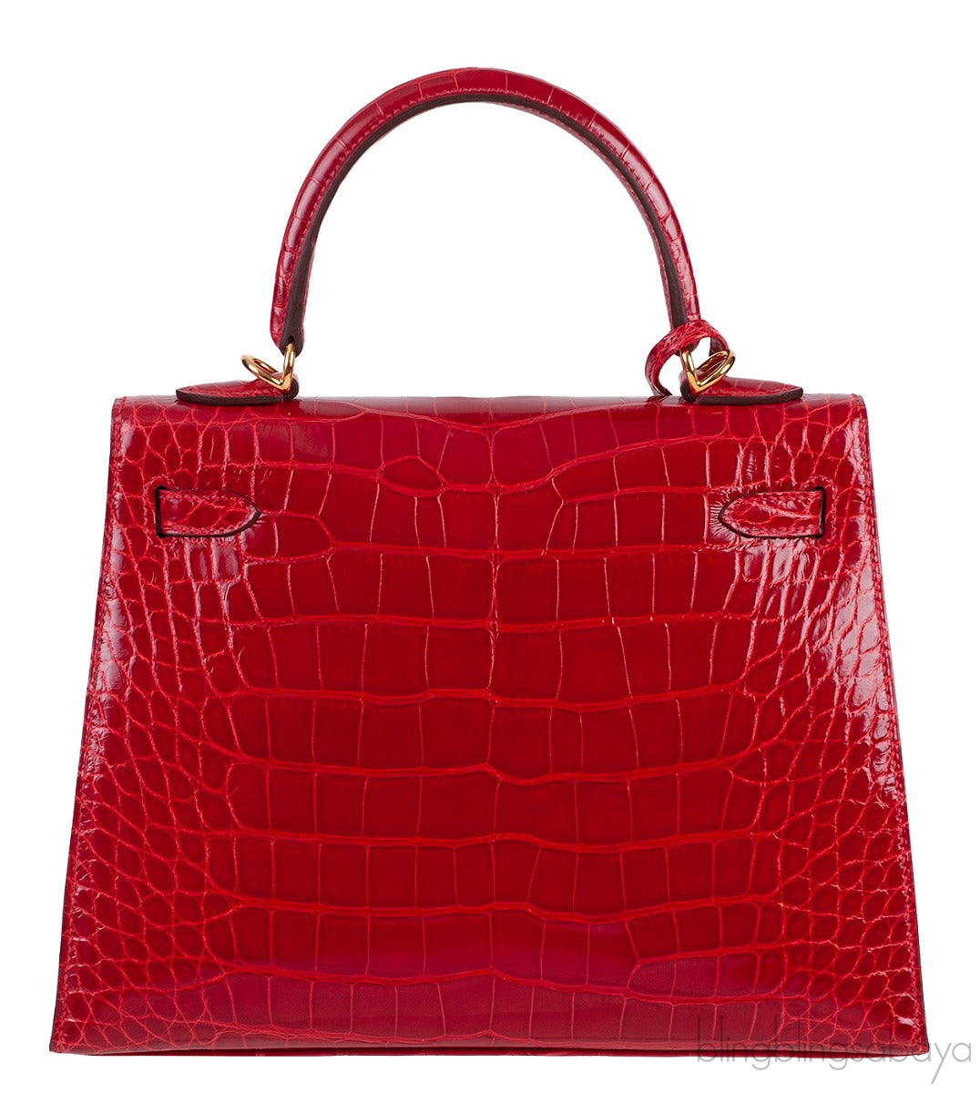 Kelly 25 Red Braise Crocodile GHW
